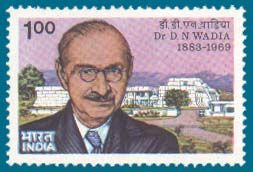 Fig. 7. Commemorative one rupee stamp issued in 1983 to mark the hundredth anniversary of Wadia's birth.