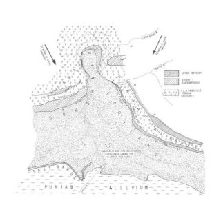 Fig. 1. Structural sketch map showing how the Himalaya bends like a knee around the pivot of Nanga Parabat (Thakur 2003). Nanga Parbat is 8,131.3 m (26,660 ft) high and is located in the Suppatt Region of the Himalaya Mountains in northwest Kashmir in Pak